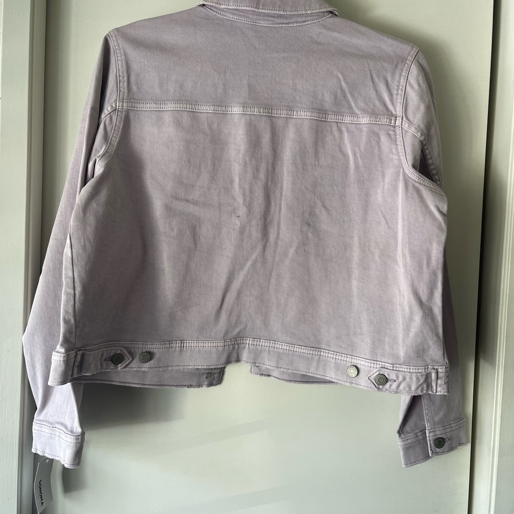 Sonoma Purple Cropped Jean Jacket - Picture 3 of 3